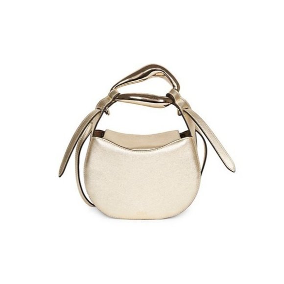 Chloe Kiss Metallic Gold Leather Shoulder Bag